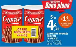 E.Leclerc Caprice Gaufrette Fourrée Noisette offre