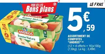 E.Leclerc ASSORTIMENT DE COMPOTES ANDROS offre