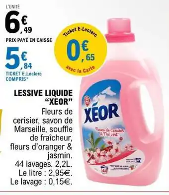 E.Leclerc Lessive Liquide XEOR offre