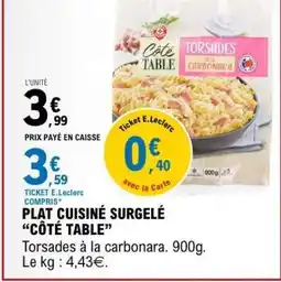 E.Leclerc Plat Cuisine Surgelé 'Côté Table' offre