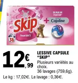E.Leclerc LESSIVE CAPSULE SKIP offre