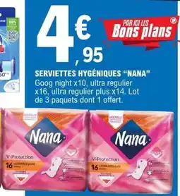 E.Leclerc SERVIETTES HYGIÉNIQUES NANA offre