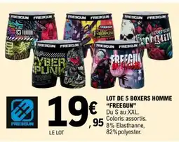 E.Leclerc LOT DE 5 BOXERS HOMME “FREEGUN” offre