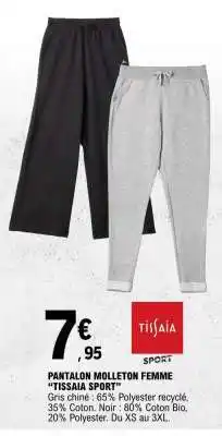 E.Leclerc Pantalon Molleton Femme 'Tissaia Sport' offre