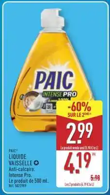 ALDI PAIC Liquide vaisselle offre