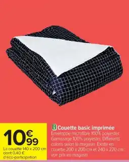 Cora x Carrefour Couette basic imprimée offre