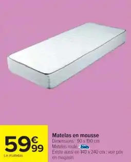 Cora x Carrefour Matelas en mousse offre