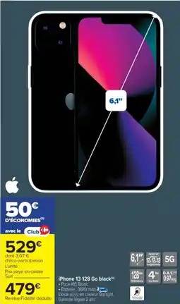 Cora x Carrefour iPhone 13 128 Go black(a) offre