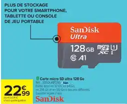 Cora x Carrefour SANDISK Carte micro SD ultra 128 Go offre