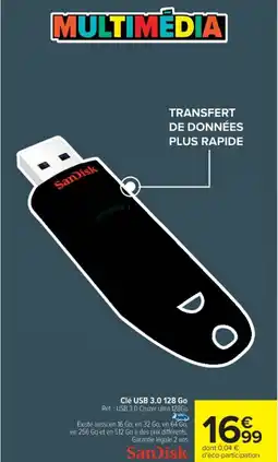 Cora x Carrefour SANDISK Clé USB 3.0 128 Go offre