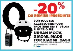 Cora x Carrefour Sur tous les accessoires pour trottinettes et vélos électriques urban moov, xiaomi, made for xiaomi, casr offre