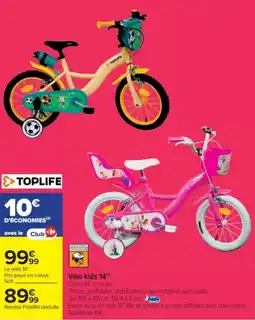 Cora x Carrefour TOPLIFE Vélo kids 14" offre