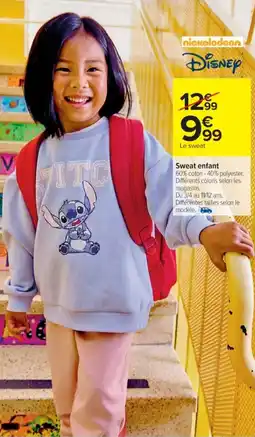 Cora x Carrefour Sweat enfant offre