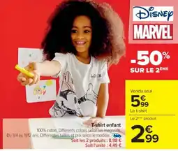 Cora x Carrefour MARVEL T-shirt enfant offre