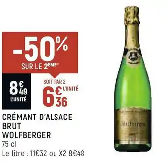Spar Wolfberger crémant d’alsace brut offre