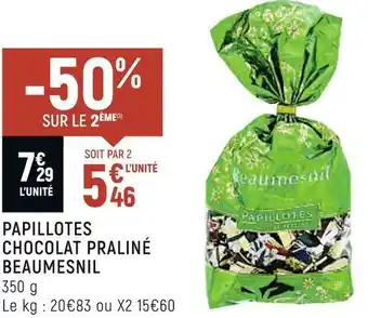 Petit Casino Beaumesnil papillotes chocolat praliné offre