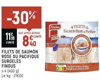 Spar Findus filets de saumon rose du pacifique surgelés offre