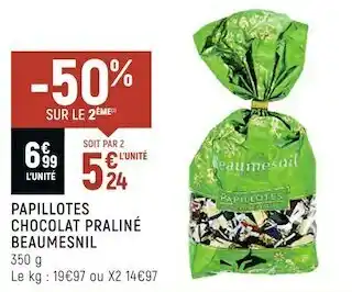 Spar Beaumesnil papillotes chocolat praliné offre