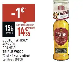 Spar Grant’s scotch whisky 40% vol. triple wood offre