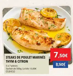 Gel 2000 Steaks de poulet marinés thym & citron offre