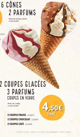 Gel 2000 2 coupes glacées 3 parfums offre