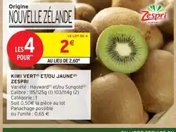 Intermarché Kiwi vert et ou jaune zespri offre