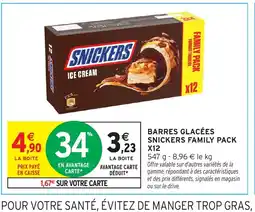 Intermarché Barres glacées snickers family pack offre