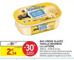 Intermarché LA LAITIÈRE Bac crème glacée vanille bourbon offre