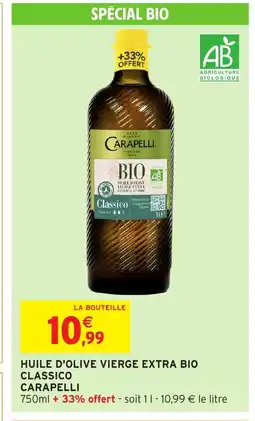 Intermarché CARAPELLI Huile d'olive vierge extra bio classico offre