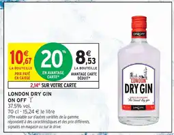 Intermarché ON OFF London dry gin offre
