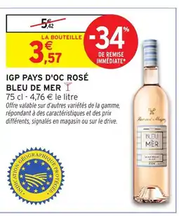 Intermarché Igp pays d'oc rosé bleu de mer offre