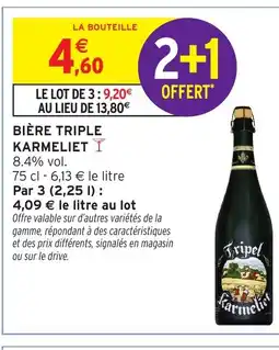 Intermarché TRIPLE KARMELIET Bière offre