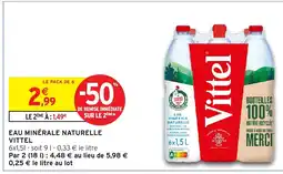 Intermarché VITTEL Eau minérale naturelle offre