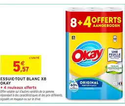 Intermarché OKAY Essuie-tout blanc x8 offre