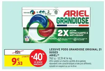 Intermarché ARIEL Lessive pods grandiose original 21 doses offre