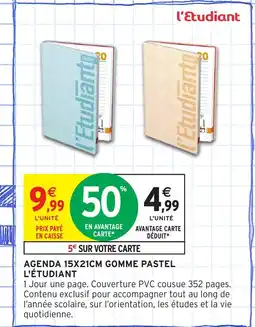 Intermarché Hyper L'ÉTUDIANT Agenda gomme pastel offre