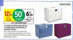 Intermarché Hyper PIERRE HENRY Classeur ménager métal + 5 dossiers suspendus offre
