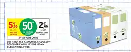 Intermarché Hyper Lot 4 boites a archives couleur decor grenouille dos 80mm clementina frog offre