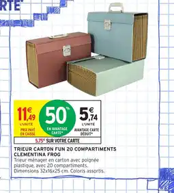 Intermarché Hyper Trieur carton fun 20 compartiments clementina frog offre