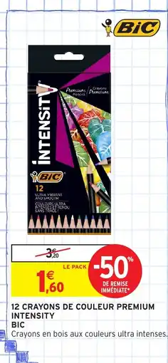Intermarché Hyper BIC 12 Crayons de couleur premium intensity offre