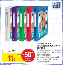 Intermarché Hyper OXFORD Classeur a4 polyvision dos 30mm offre
