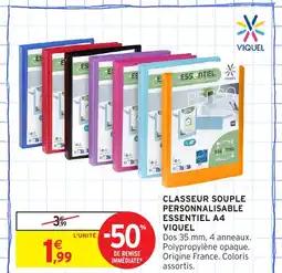 Intermarché Hyper VIQUEL Classeur souple personnalisable essentiel a4 offre