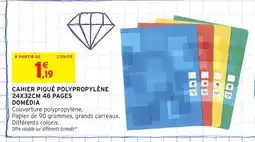 Intermarché Hyper DOMÉDIA Cahier piqué polypropylène offre