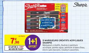 Intermarché Hyper SHARPIE 5 marqueurs créatifs acryliques offre