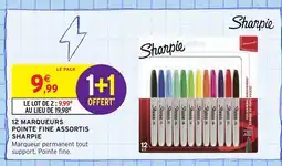 Intermarché Hyper SHARPIE 12 marqueurs pointe fine assortis offre