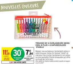 Intermarché Hyper STABILO Trousse de 14 surligneurs swing cool 8 fluo + 6 naturecolors offre