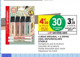 Intermarché Hyper STABILO 4 Boss original +2 swing cool naturecolors offre