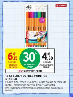 Intermarché Hyper STABILO 12 Stylos-feutres point 88 offre