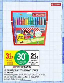 Intermarché Hyper STABILO 18 Feutres de coloriage power offre