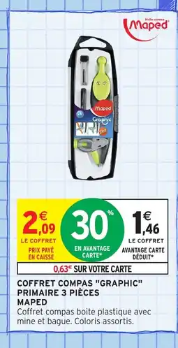 Intermarché Hyper MAPED Coffret compas graphic primaire 3 pièces offre